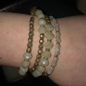 Dry Goods Gold & Cream Bangled/ Layered Bracelet